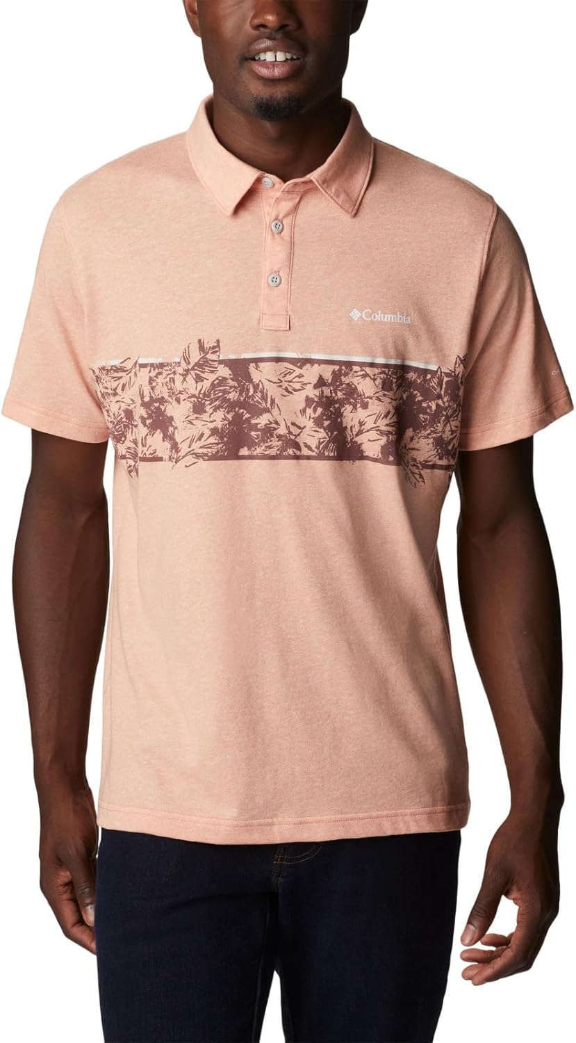 

Columbia мужская поло Thistletown Hills Stripe, Summer Peach Heather, Оранжевый, Columbia мужская поло Thistletown Hills Stripe, Summer Peach Heather