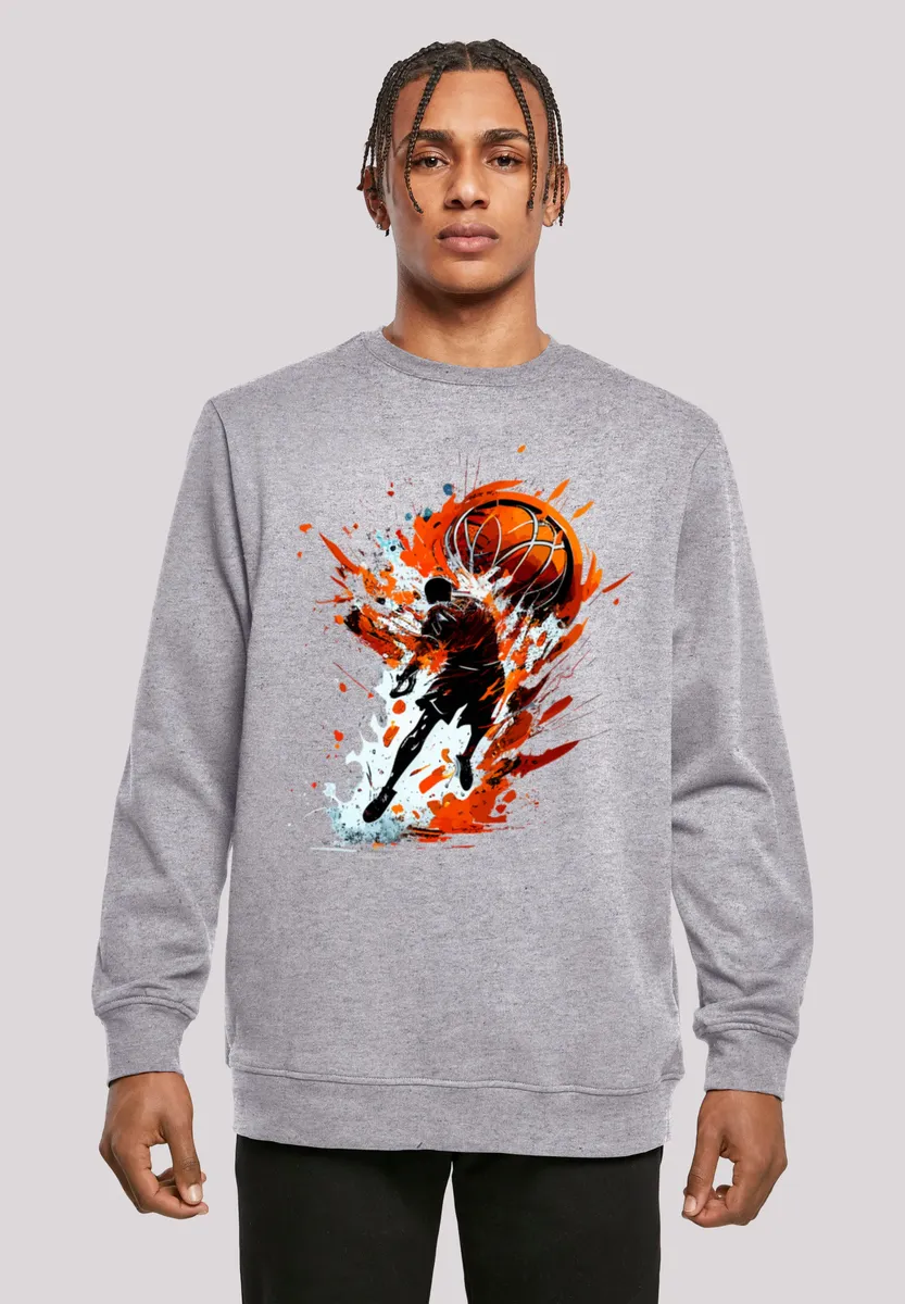 

Толстовка F4NT4STIC "Basketball Splash Orange Sport CREW", принт, серый