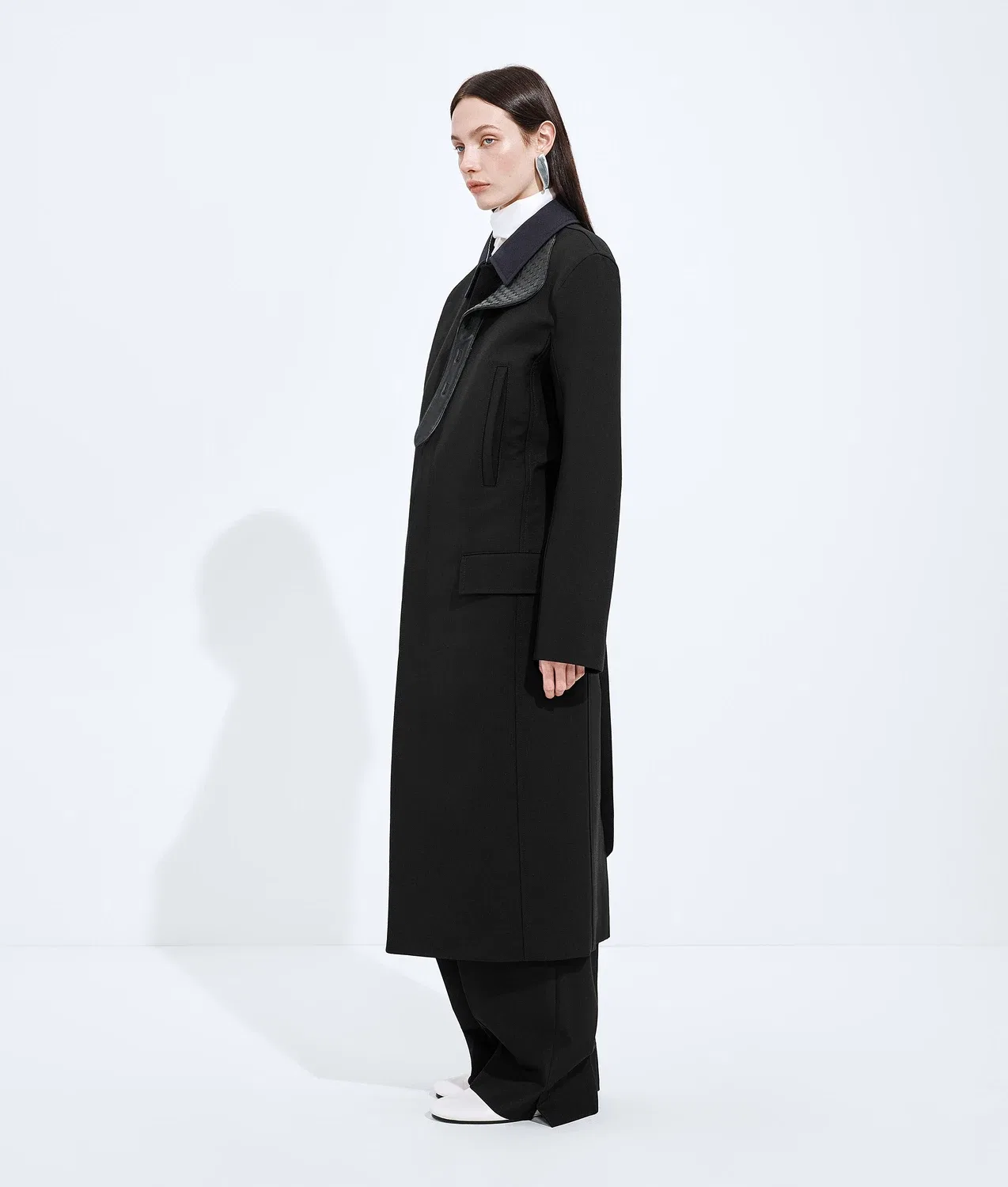 Пальто из разделяемой шерсти и мохера BOTTEGA VENETA, черный — фото 2