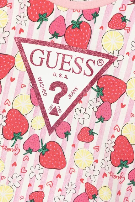 Худи детское из тонкого трикотажа Guess, розовый — фото 3