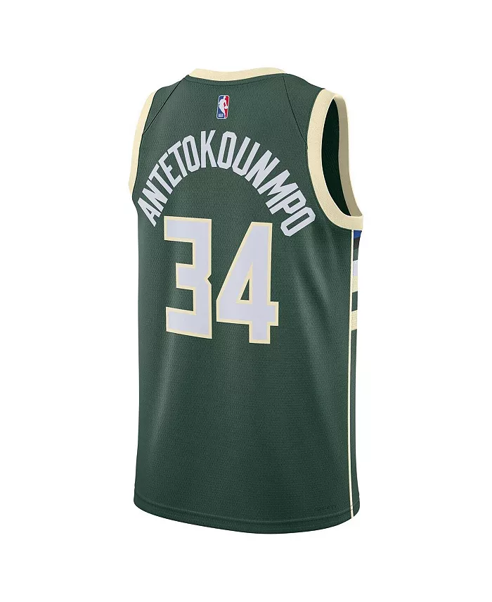 Мужская и женская баскетбольная майка Giannis Antetokounmpo Milwaukee Bucks Swingman Nike, зеленый — фото 3