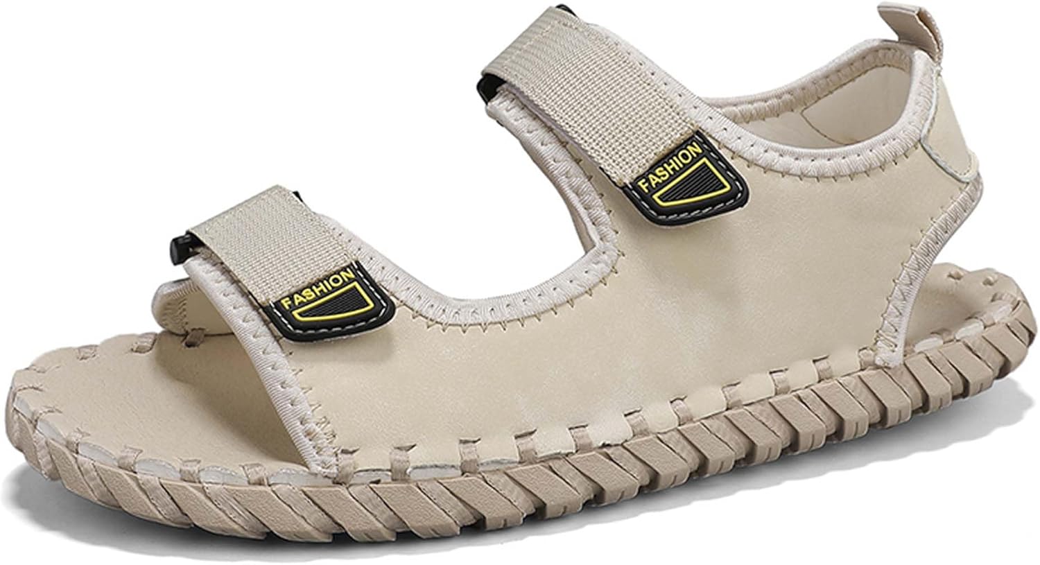 

Мужские спортивные сандалии UANGLI с открытым носком, пляжные сандалии для мужчин, водные туфли, летние нескользящие легкие походные повседневные сандалии, дышащие, удобные и повседневные, Cream