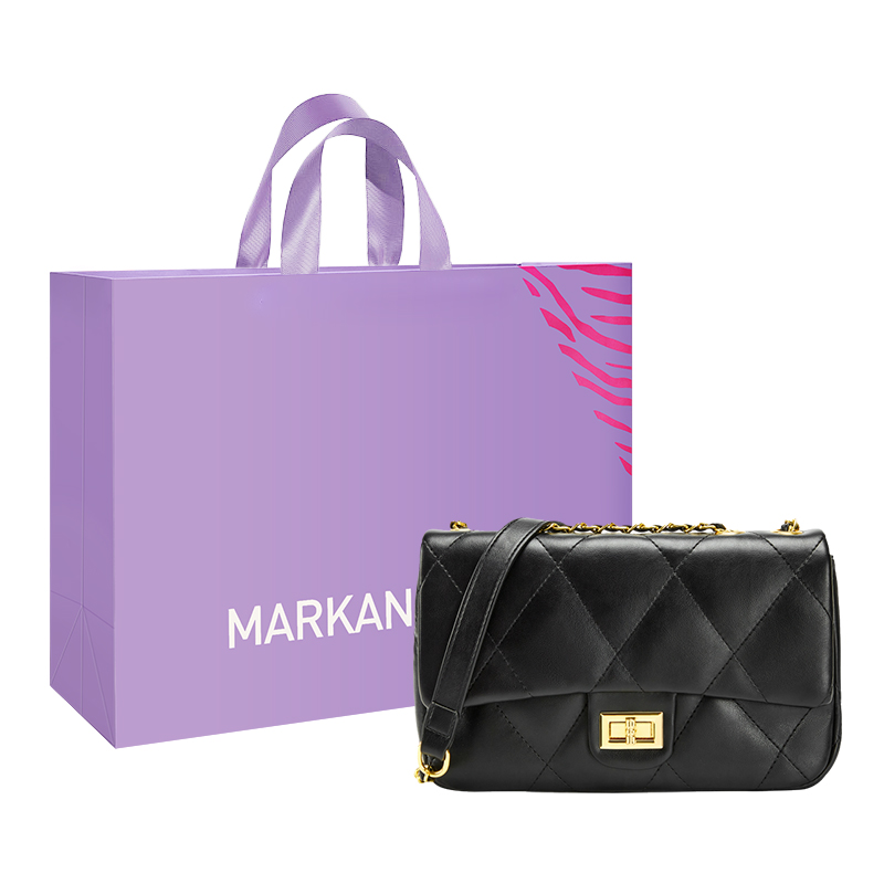 

MARKANGARO Маленькая квадратная сумка через плечо, Classic Black