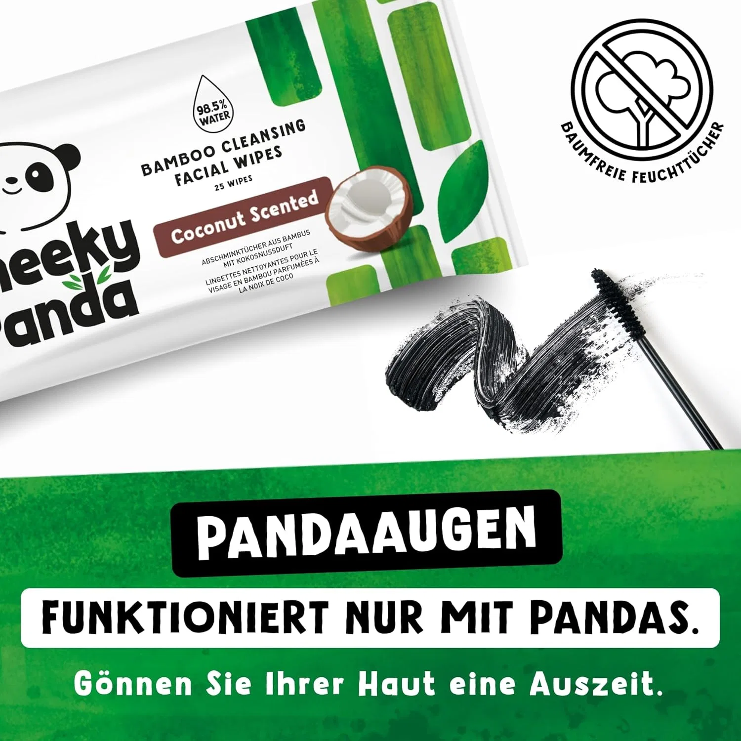 Средство для снятия макияжа The Cheeky Panda — Салфетки для снятия макияжа Bamboo с кокосовым ароматом — фото 2