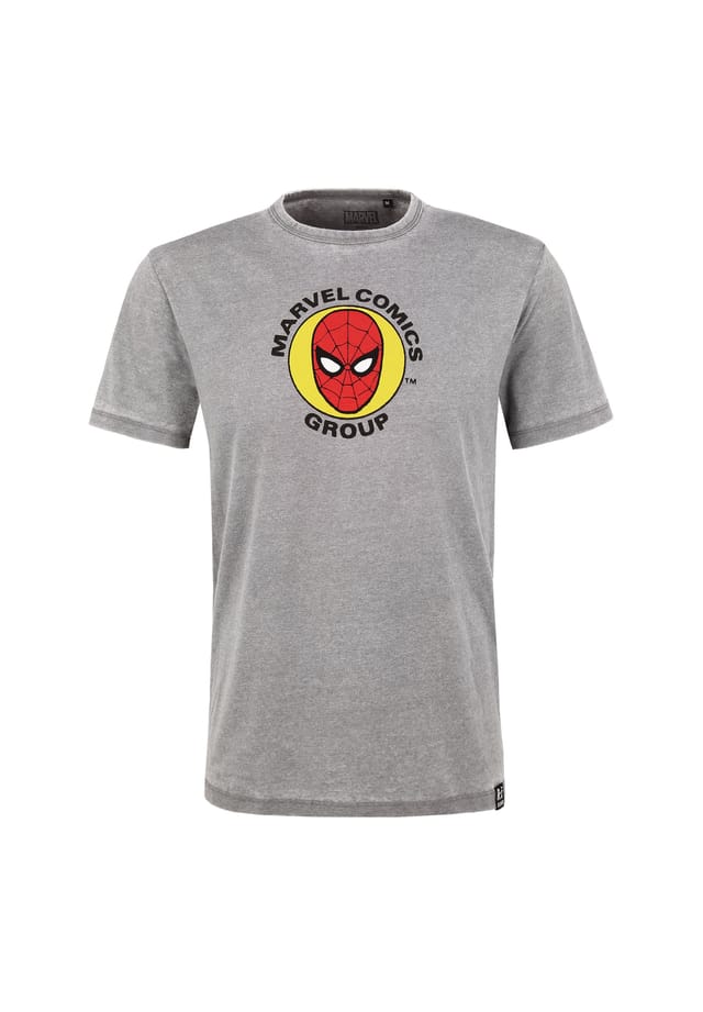 

Футболка marvel spider-man circle светло-серая с крутым принтом человека-паука Re:Covered, серый