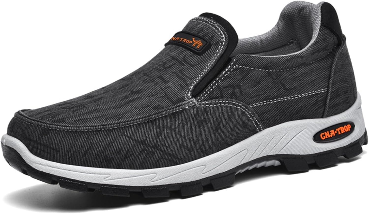 

Мужские комфортные дышащие ортопедические лоферы из ткани, повседневные легкие обувь без шнурков, обувь для прогулок, лодочные туфли, нескользящие кроссовки для походов Tokouk, черный