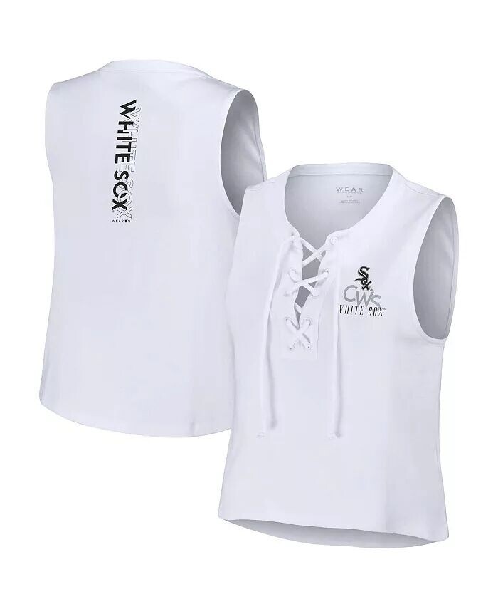 

Женская белая майка Chicago White Sox на шнуровке WEAR by Erin Andrews