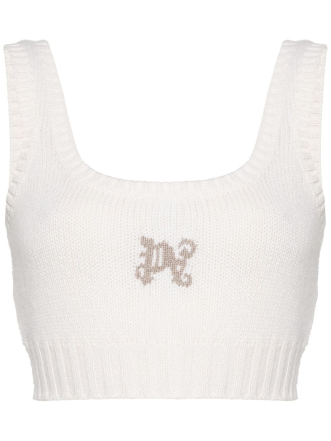 

Palm Angels вязаный топ с монограммой, нейтральный цвет