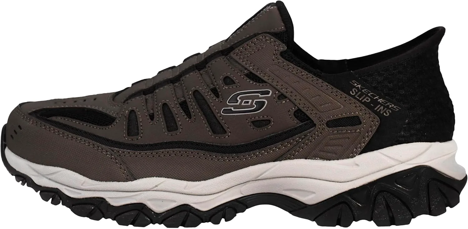 Мужские мокасины Skechers Afterburn M. Fit Ridgeburn без застежек с легким надеванием, коричневый — фото 2