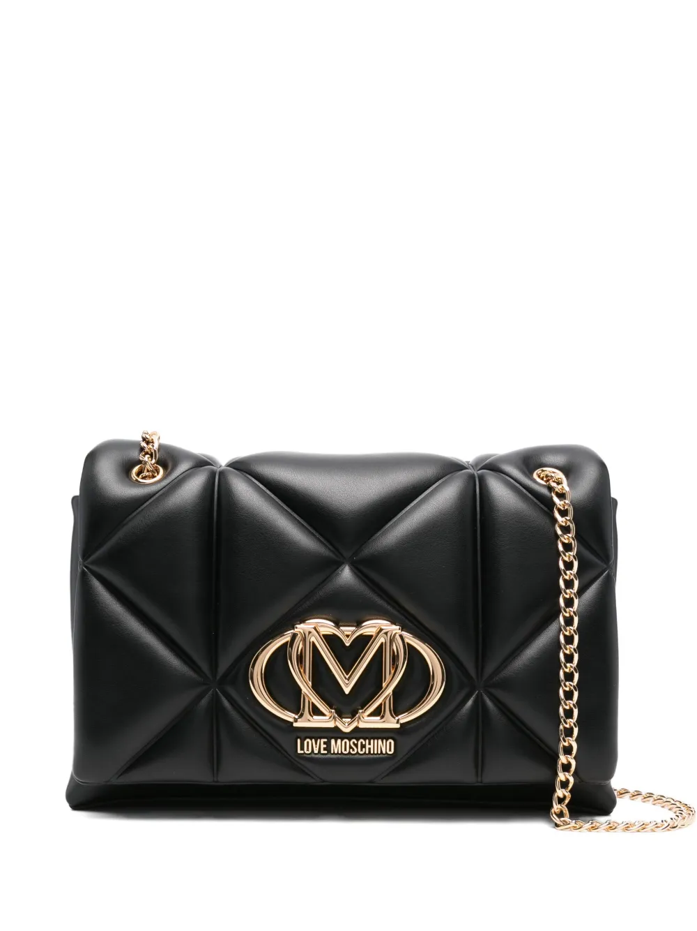 

Стеганая сумка на плечо с логотипом Love Moschino, черный