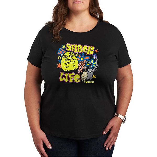 

Футболка Plus size Shrek Life Groovy Florals Dreamworks, Black, Черный, Футболка Plus size Shrek Life Groovy Florals Dreamworks, Black