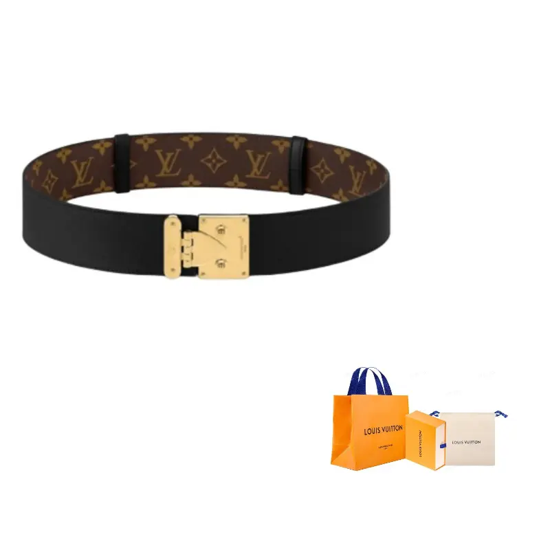 

LOUIS VUITTON Женский черный кожаный ремень из телячьей кожи шириной 5 см, Black