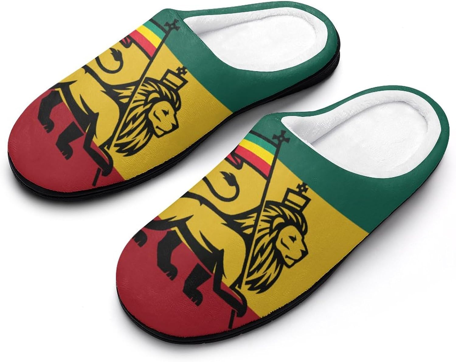 

Львиный флаг, регги, раста, зеленый, желтый, красный, искусство, мужские и женские тапочки, пушистые, теплые, хлопковые, противоскользящие, зимние домашние тапочки Xnchdk