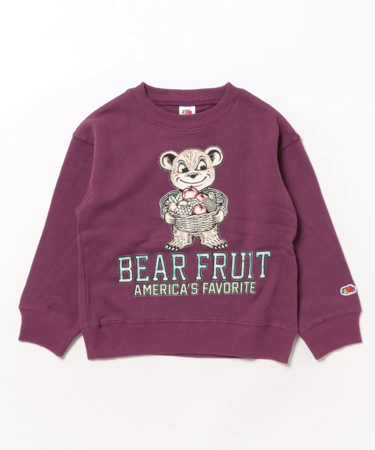【FRUIT OF THE LOOM】Свитшот с принтом A / Детский / Унисекс / Принт «Медведь и фрукты»