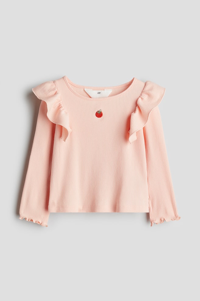 

Рубашка из хлопкового джерси с воланами H&M, мультиколор