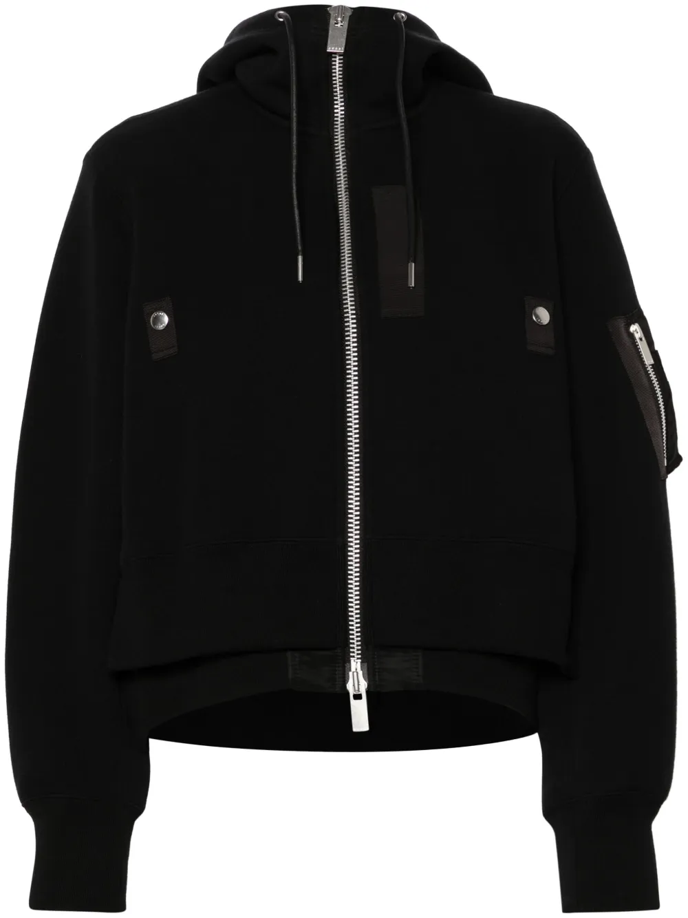 

Многослойный бомбер с капюшоном SACAI, черный
