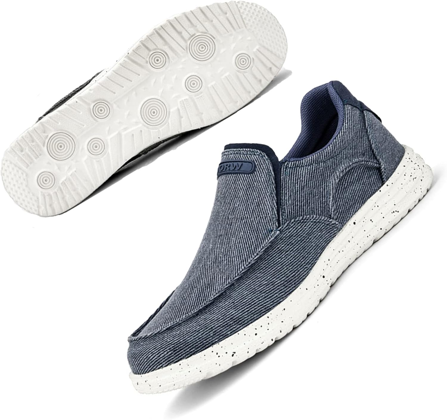 

Мужские слипоны из канвы с поддержкой свода стопы, повседневные дышащие легкие кроссовки для подошвенного фасциита, обувь для ходьбы внутри и на улице Crepuscute, синий