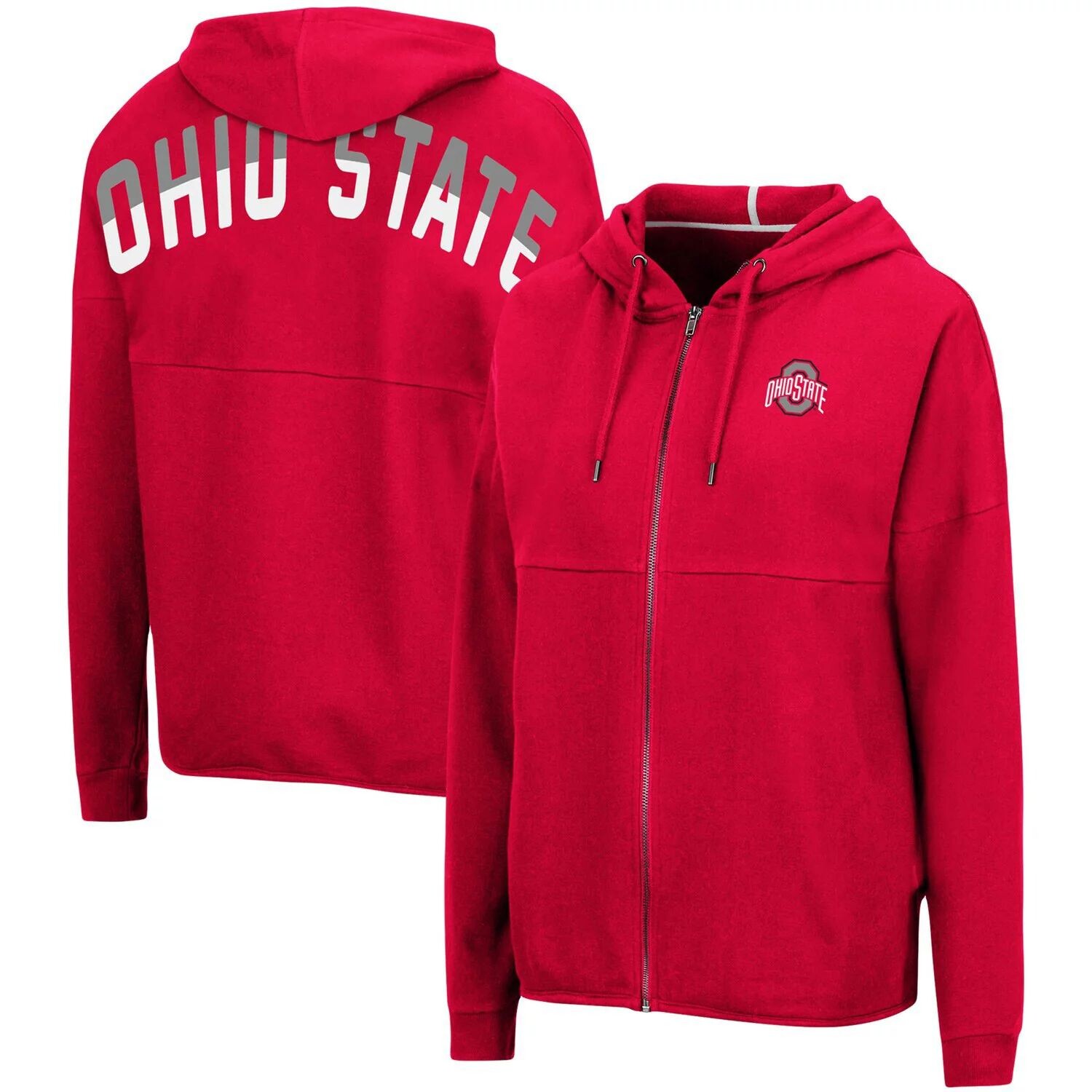 

Женская худи с молнией во всю длину Colosseum Scarlet Ohio State Buckeyes Two-Hit Colosseum