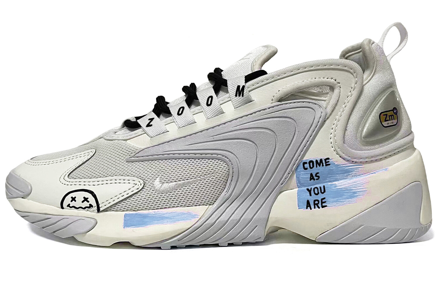 

Кроссовки Nike Zoom 2K Chunky Sneakers Women's Low-top Black/Blue, цвет Off White