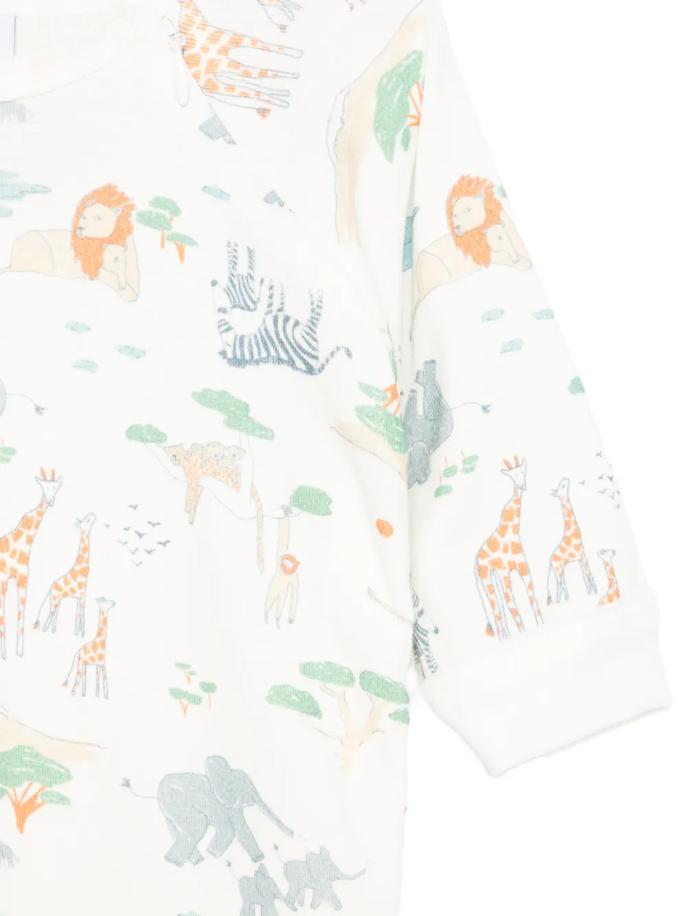 Детский комбинезон с анималистичным принтом Petit Bateau, белый — фото 3