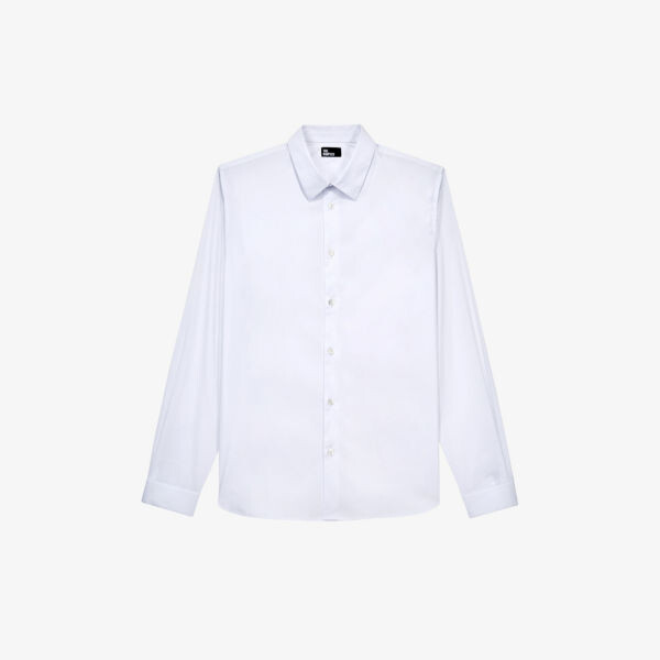 

Рубашка приталенного кроя из смесового хлопка The Kooples, цвет whi01