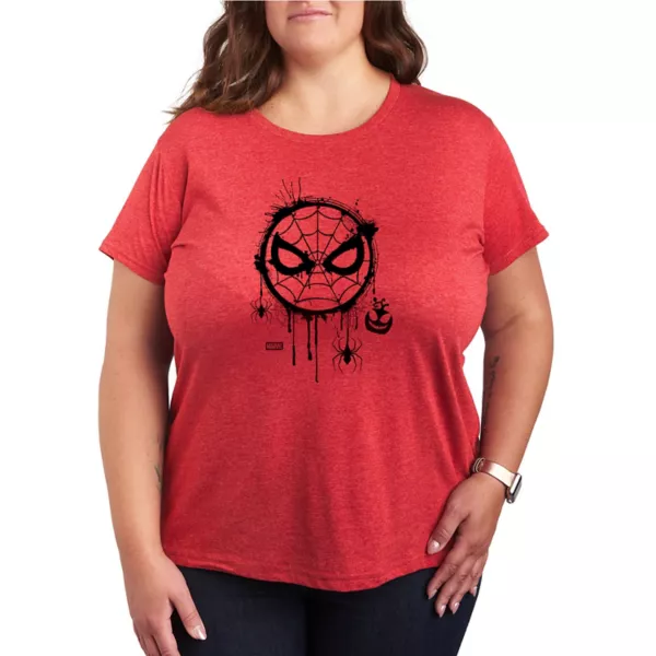

Футболка Plus size с паутиной и Человеком-пауком на Хэллоуин Marvel, красный