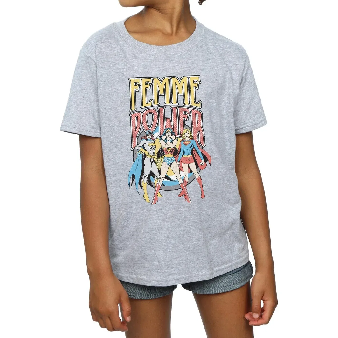 Футболка с принтом DC Comics Femme Power, серый — фото 3