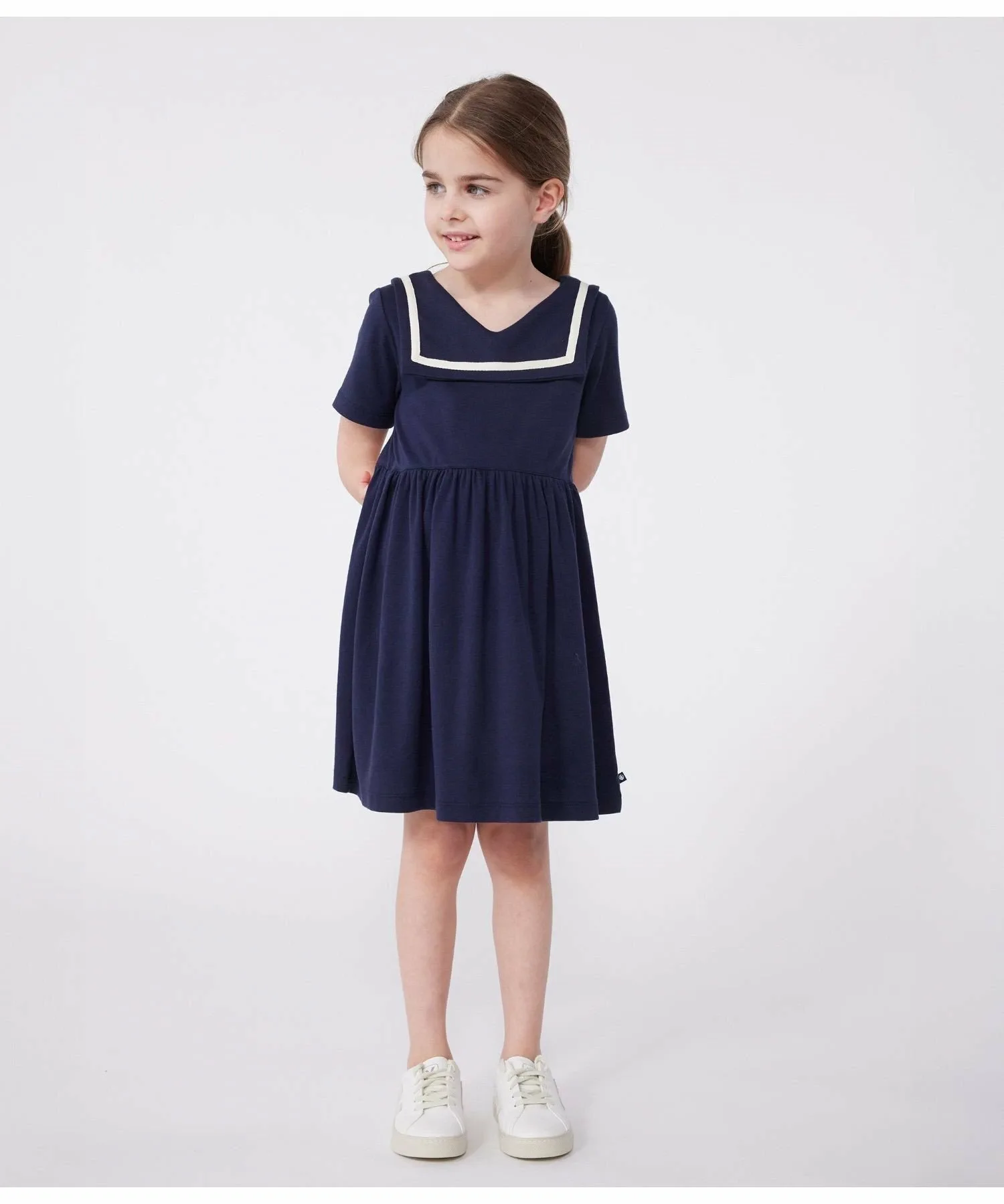 Платье с короткими рукавами PETIT BATEAU, Navy