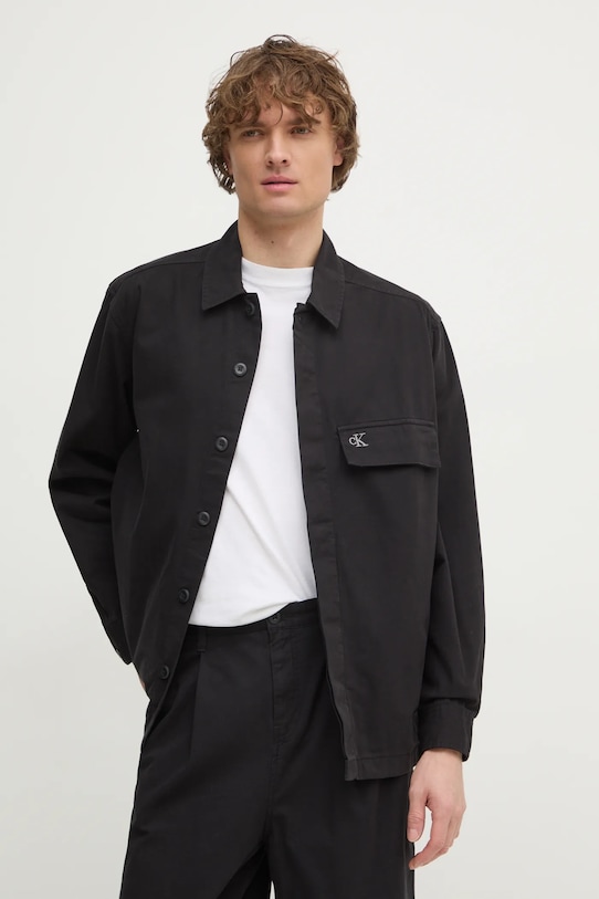 

Хлопковая рубашка Calvin Klein Jeans, черный
