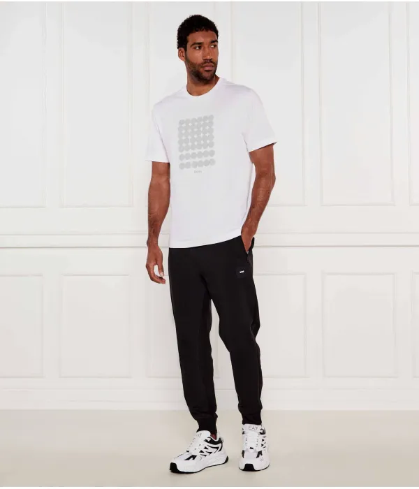 Футболка с принтом в полоску Relaxed fit Boss Green, белый — фото 2