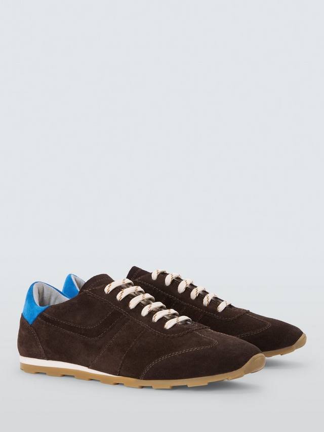 Французские замшевые спортивные кроссовки runner John Lewis, Brown/Blue — фото 3