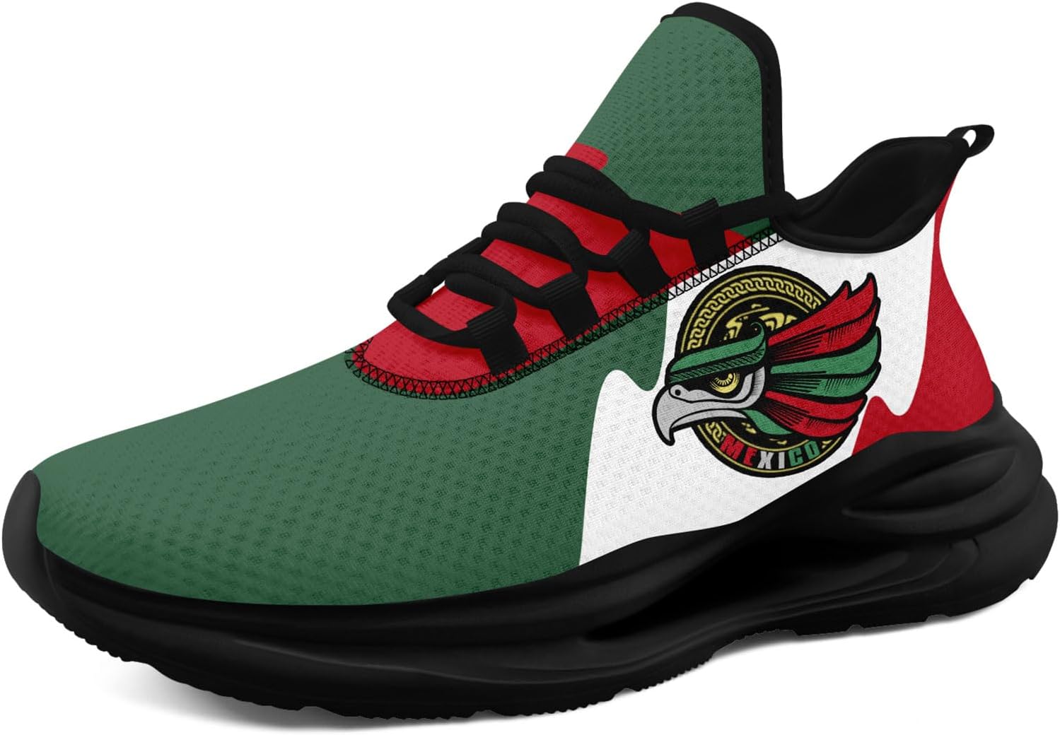

Мужские кроссовки с флагом Мексики, легкие спортивные кроссовки с патриотическим мексиканским орлом, удобная спортивная обувь для женщин Awsole, зеленый