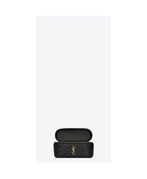 Миниатюрная косметичка Gaby из кожи ягненка Saint Laurent, цвет Black — фото 2