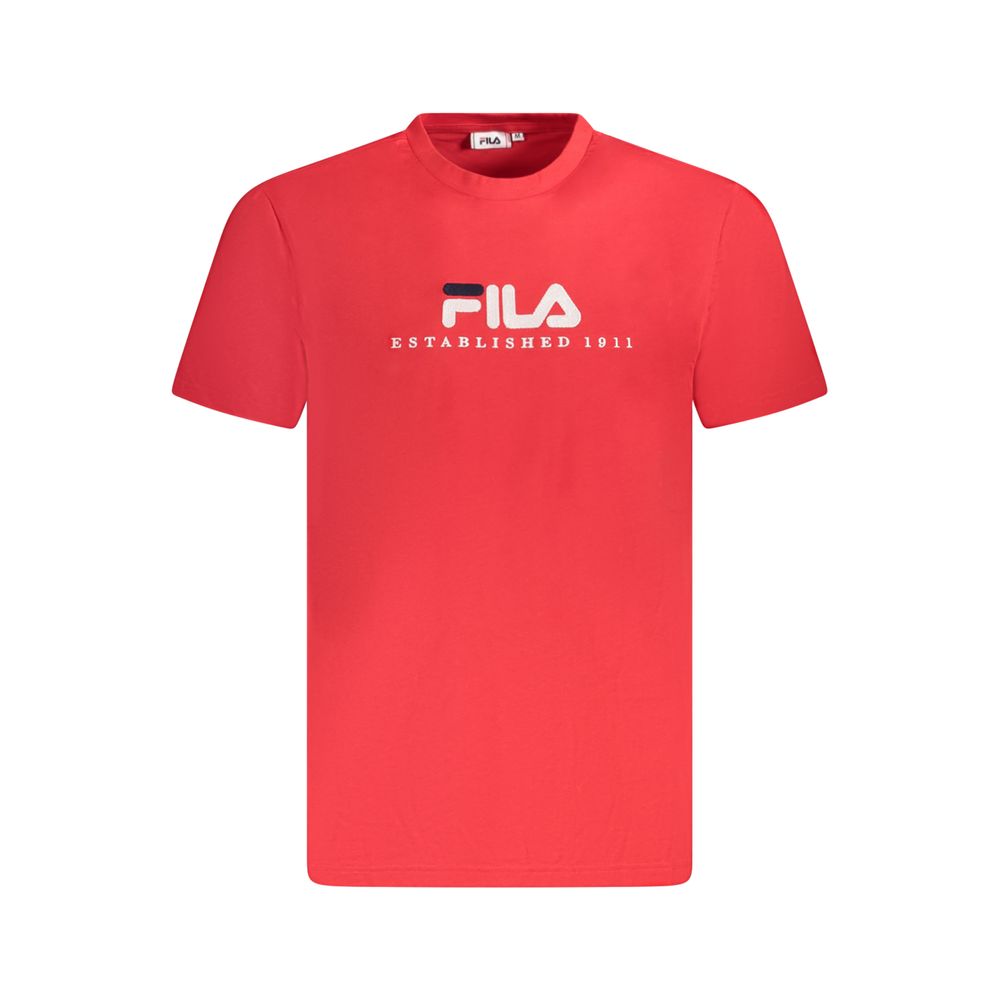 

Красная хлопковая футболка унисекс Fila