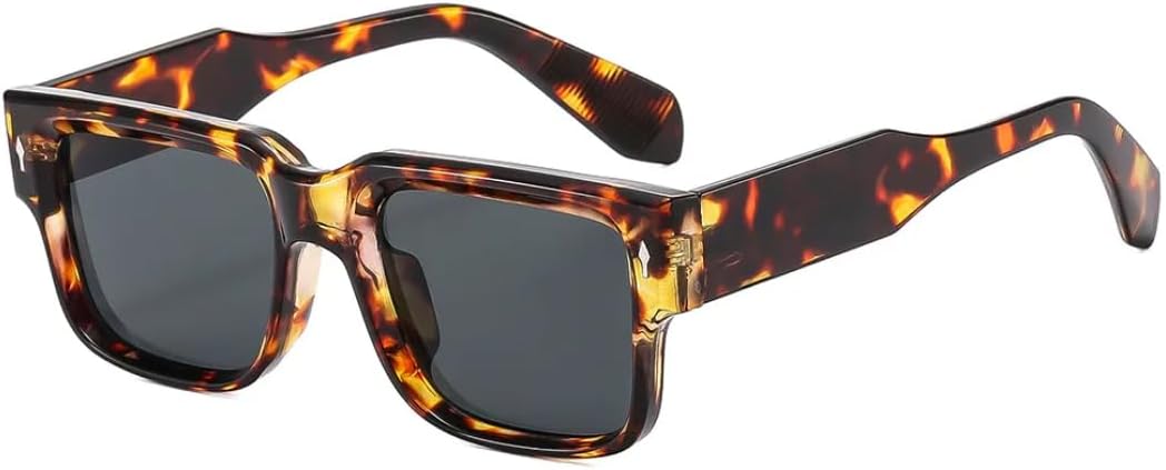 

Солнцезащитные очки с защитой UV400 | Синий чай, панк, маленькая оправа | для женщин и мужчин, для занятий спортом на открытом воздухе и вождения DSVIGF, Leopard Black Gray