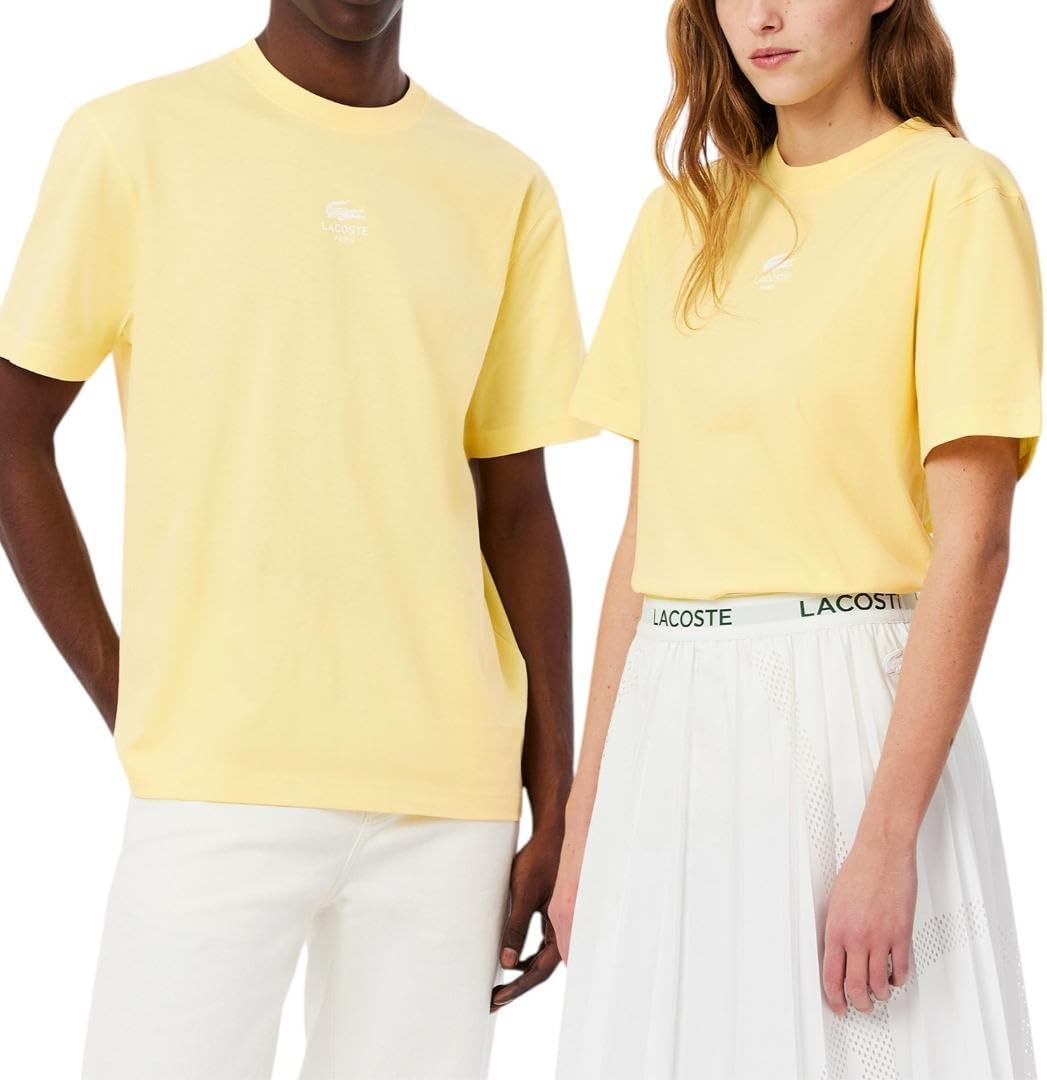 

Мужская хлопковая футболка с логотипом Lacoste, Yellow, Желтый, Мужская хлопковая футболка с логотипом Lacoste, Yellow