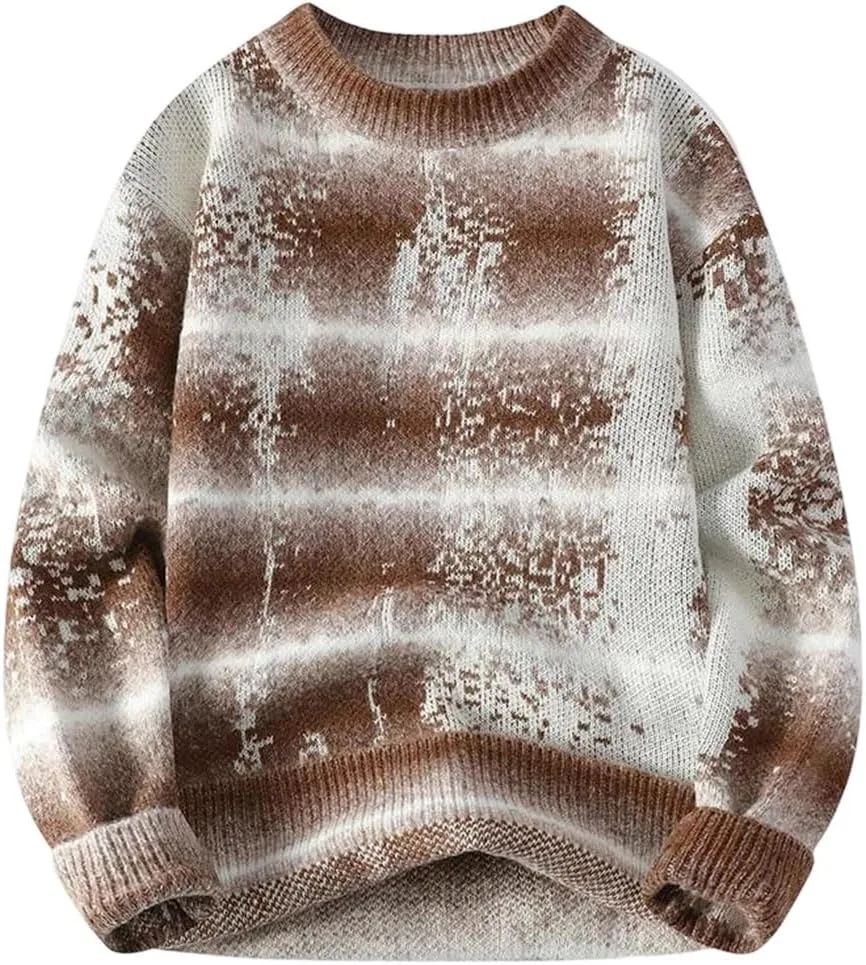 

Мужской свитер с круглым вырезом и градиентом