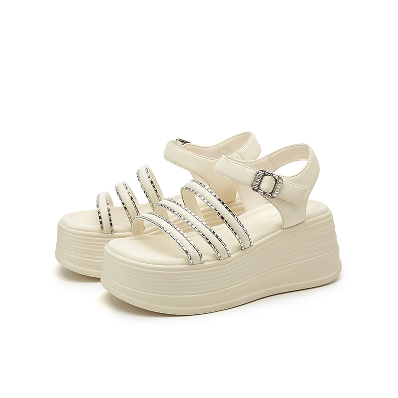 DAPHNE Женские сандалии на одной застежке бежевые, цвет Beige — фото 3