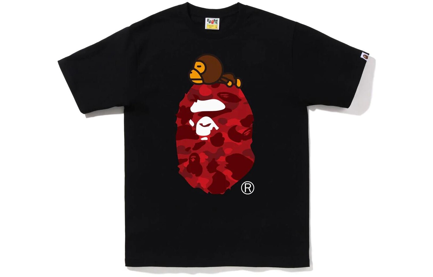 Футболка BAPE Color Camo Milo On Big Ape FW22 A Bathing Ape, черный/фиолетовый — фото 2