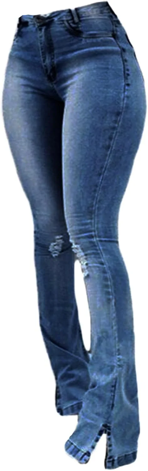 

Andongnywell женские джинсы скинни рваные клеш