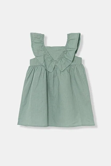 Платье мини с льном United Colors of Benetton, бирюзовый — фото 2