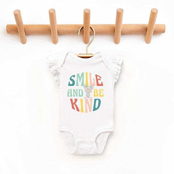 Боди с рукавами-крылышками Mini smiley smile and be kind aria The Juniper Shop, Black — фото 3