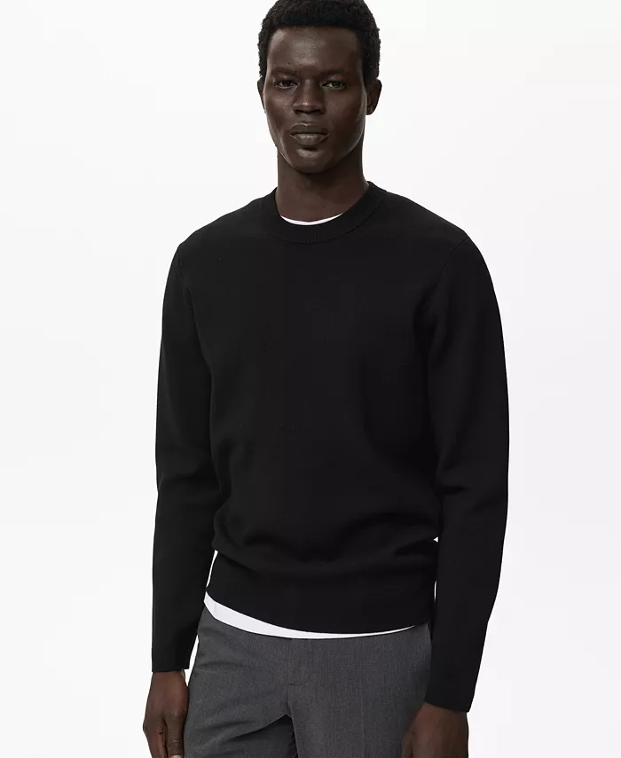 

Мужской свитер Regular-Fit средней вязки Mango, черный