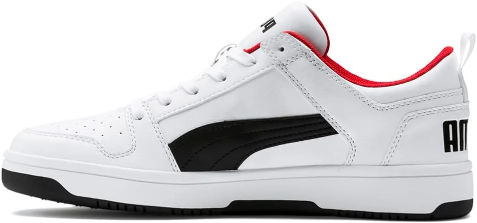 Кроссовки PUMA Unisex Rebound Layup Lo Trainers, белый/черный/красный — фото 4