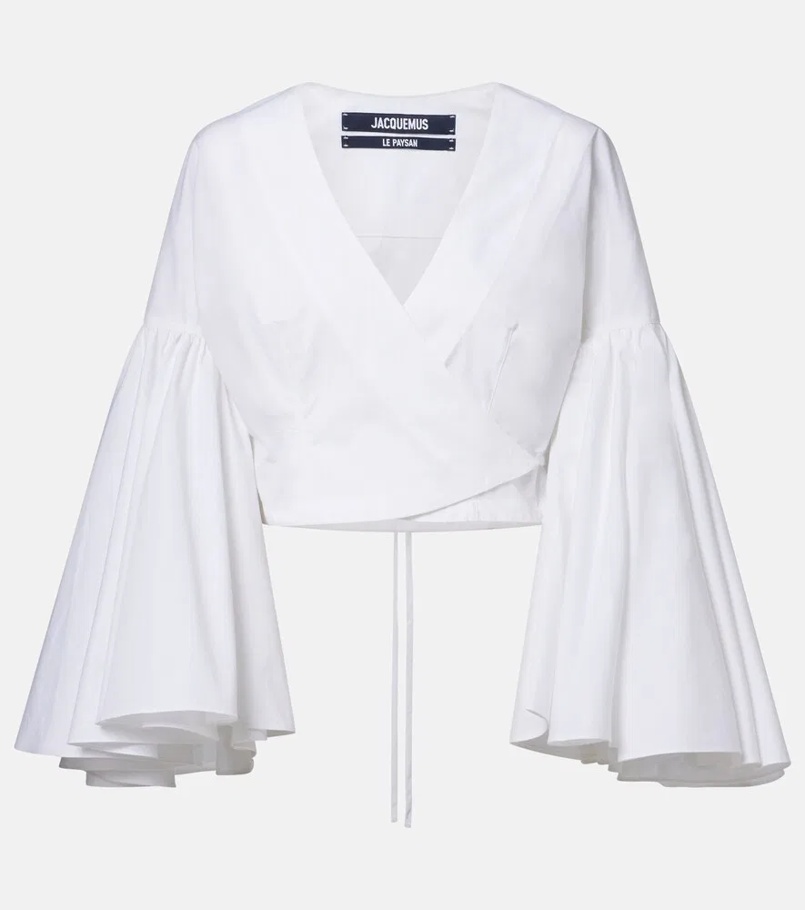 Хлопковый поплиновый топ Paysan Jacquemus, белый