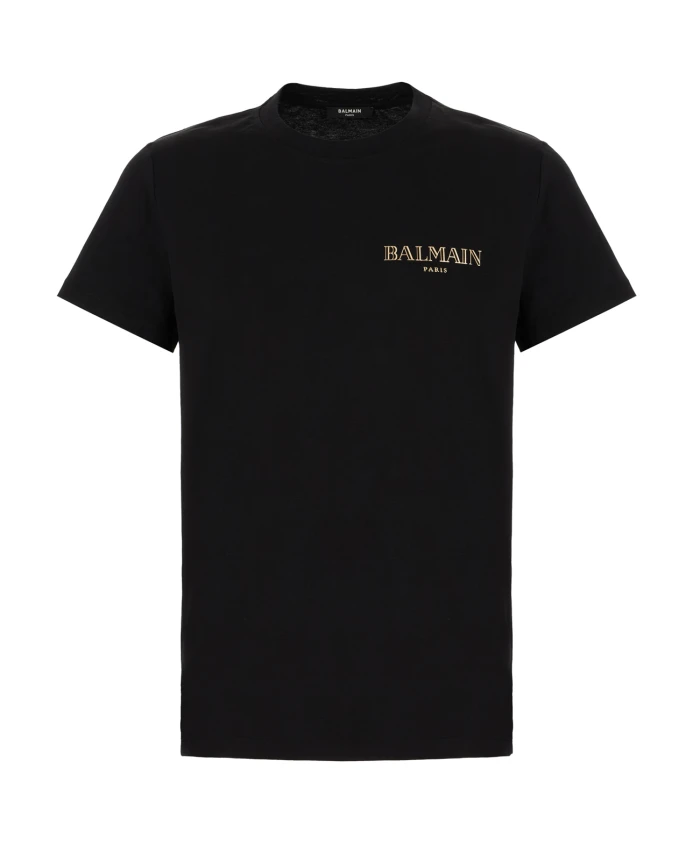 

Повседневная мужская хлопковая футболка Balmain, черный