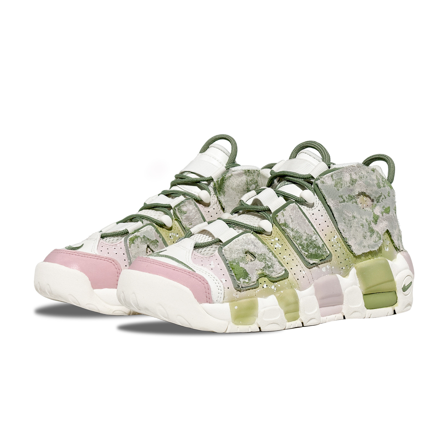 Антискользящие износостойкие баскетбольные кроссовки Air More Uptempo Mid Top для подростков Nike, белый — фото 4