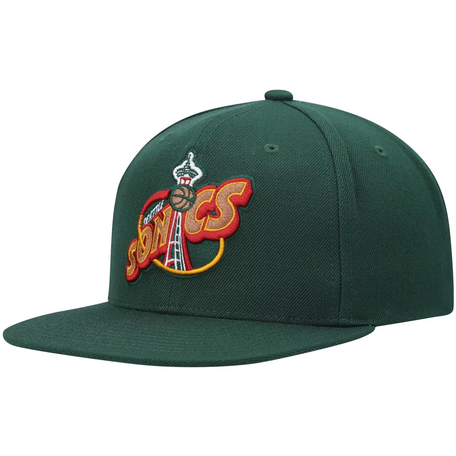 

Мужская кепка Mitchell & Ness Green Seattle SuperSonics Hardwood Classics Team Ground 2.0 Snapback