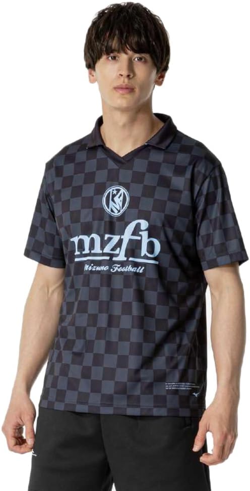 

Футболка-поло Mizuno MZFB Soccer Wear с логотипом, быстросохнущая, P2MABX75, темно-синий