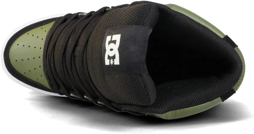 Кроссовки для скейтбординга DC Shoes Pure HIGH TOP WC, цвет Olive/Black/White — фото 4